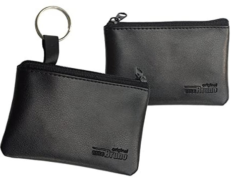 Schlüsseltasche Leder Kunstleder schwarz 2 Stück Leder Auto-Schlüsseletui Schlüsselmäppchen klein Soft Leder Kunstleder PU