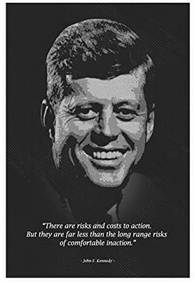 Poster mit berühmten Zitaten, John F. Kennedy, Leinwand-Poster, Wandkunst, Dekoration, Bild für Wohnzimmer, Schlafzimmer, Dekoration, Rahmen-Stil, 50 x 75 cm