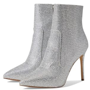 Michael Kors 40H3RUHE5D-040 RUE STILETTO BOOTIE Donna, SILVER EU 38