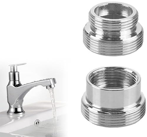 2 Stück Metall Wasserhahn Adapter 16 mm bis 22 mm/22mm bis 16mm, Wassersparendes Metall, Wasserhahn Luftsprudler, Metalladapter für Wasser Sparende Küchenarmatur
