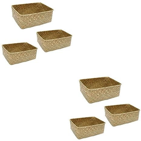 Alipis Obstdekor 6 Stück Kleinigkeitenkorb Regal Korb Wäschekorb Dekorativer Korb Obstteller Aufbewahrungsbehälter Mit Deckel Aufbewahrungsregal-Set Kunststoff-Aufbewahrungsbehälter