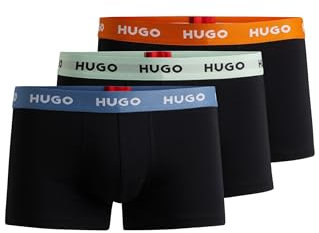 HUGO Herren Trunk Triplet Pack Dreier-Pack eng anliegende Boxershorts aus Stretch-Baumwolle mit kurzem Bein und Logos am Bund Gemustert961 S