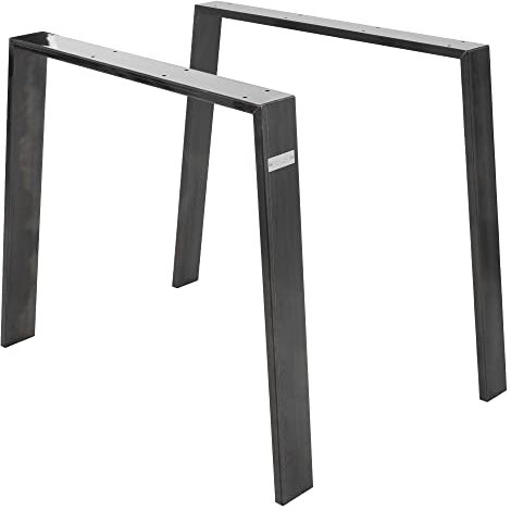 ML-Design Jeu 2X Pieds de Table Loft 90x72 cm, Profil 8x2 cm, Acier Inoxydable, Design Industriel-Vintage, Forme en U, Piètement de Table Scandic, Profilé Carré, Patins de Table Basse et de Banquette
