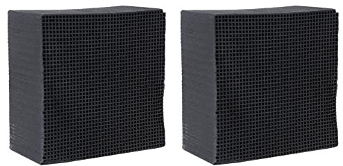 Wlauqueta 2 x Aktivfilter für Eco-Aquarien, quadratisch, Wabenfilter, Filtration und Absorption, sehr leistungsstark