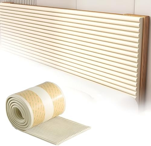 Acolchado Pared Pelar y Pegar Autoadhesivo, Paneles Decorativos para Pared Cortable, Protectores de Esquinas y Bordes, Protector Pared para Cabecero Cama Resistente a Los Golpes ( Color : Beige , Size