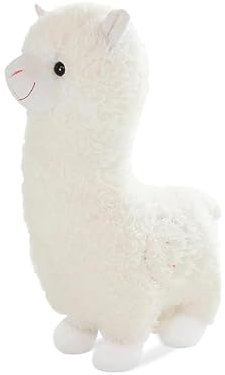 Zhlearda Alpaka Kuscheltier, 28cm Alpaka Plüschtier, Niedlicher Alpakas Plüsch Spielzeug, Stand Alpakas Stofftier Plüschtier, Kinder Kuscheliges Plüschter, Geschenk für Kinder Mädchen Jungen (Weiß)
