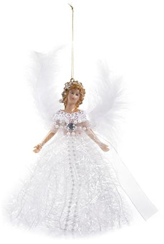 Fukamou Weihnachtsengel Anhänger, Engel Puppe Weihnachtsschmuck, Weihnachtsbaum-Engel-Topper Mit Flügeln, Handgefertigte Feiert-AGS-Engel-Anhänger-Geschenke