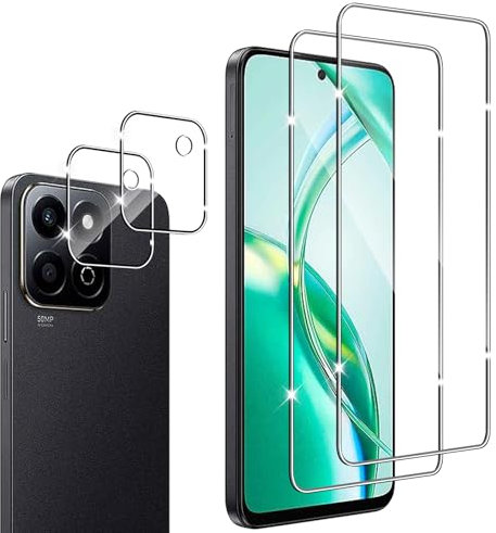 Wayneer Verre Trempé Pour Honor 200 Smart, [3+3 Pièces] Vitre Protection écran Protection Camera, 9H Dureté Ultra HD Anti Rayures Film Protection écran,Avec Outil D'alignement Facile