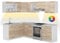 Vicco Eckküche Rick, Sonoma, 167 x 60 cm, AP Marmor mit LED-Leisten
