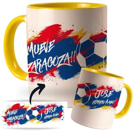 Taza Personalizada con nombre de tu equipo de Fútbol. Tazas de Desayuno personalizada. Regalo Original para Aficionados del Futbol. Regalos Mundial Fútbol (Zaragoza)