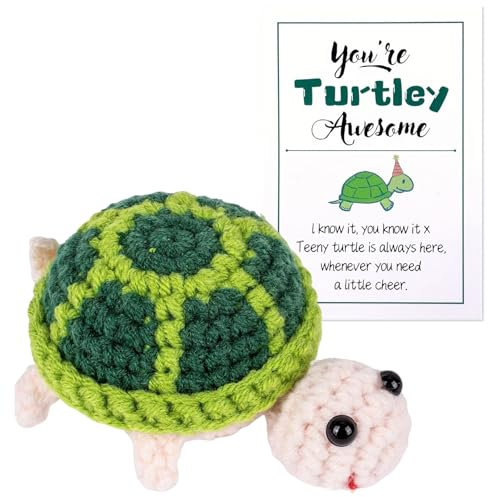 BFUZXY Schildkröte,Schildkröte,Positiver Schildkröte Geschenk,Pocket Hug,Emotional Support mit Positiver Kartekuscheltiere Klein für Neujahr Geburtstagsgeschenk, Frauen,Freunde,Kinder 