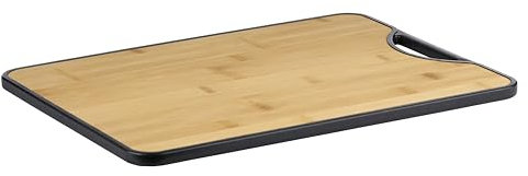 alpina Doppelseitiges Schneidebrett Bambus und Kunststoff - Schneidebrett 38 x 28 cm - Servierplatte und Holzbrett Küche - Käsebrett und Servierbrett Modern und Hygienisch