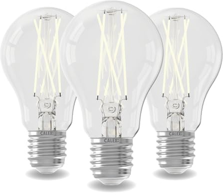 CALEX LED Lampe E27, 2700K Warmweiß Licht, mit Tag- und Nachtsensor, 3er Pack