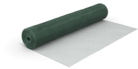 blizz-z Wühlmaussperre mit PVC-Beschichtung (grün) 1,00 m x 25 m Rolle | Wühlmausgitter Wühlmausschutz aus verzinktem Stahl (335 g/m²), robust, witterungsbeständig | Maschenweite 13 mm x 26 mm