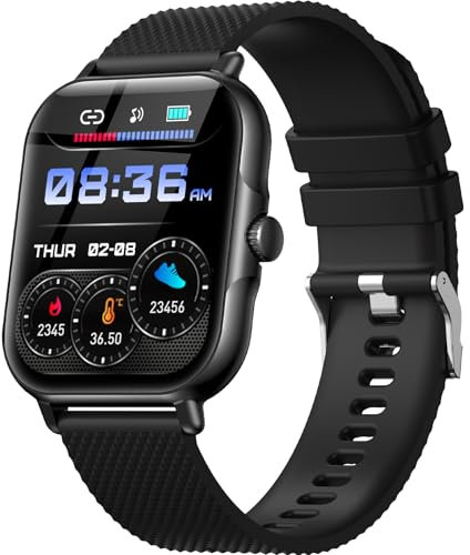 zaisia Smartwatch Uomo Donna, 1,85'' Orologio Fitness con Sonno Cardiofrequenzimetro, Smart Watch con Funzione di Notifica dei Messaggi e Chiamata, IP68 Impermeabile Tracker Fitness per Android iOS