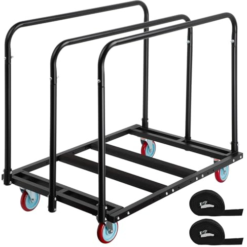 Eastrexon Updated Folding Table Cart, 5 Swivel Wheels Heavy Duty Table Dolly, Drywall Dolly Cart w/ 2000 LBS & 10 Table Capacity for Party Events, Factory, Hotel, Warehouse