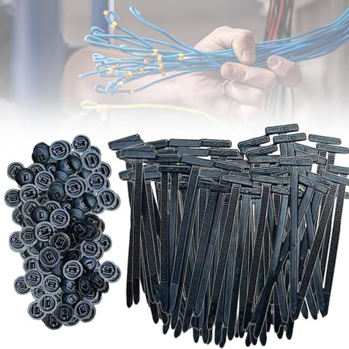 Serre Cable,Attaches Autobloquantes Universelles en Nylon Rivets en Plastique pour Réparation Automobile, Fixation Rapide et Trou (100 Pcs)