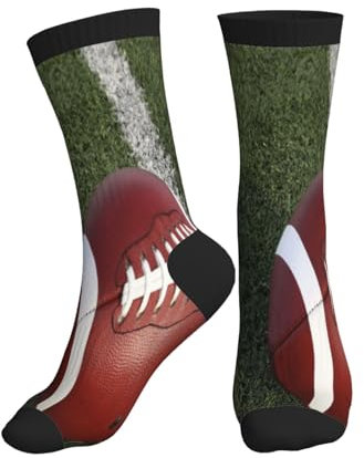 POKIKKJH American Football Mittelrohr-Sportsocken, geeignet für Männer und Frauen, für alle Jahreszeiten, Freizeitsport und den täglichen Gebrauch, geeignet für Schuhgrößen 36 bis 45, 3 Schwarz