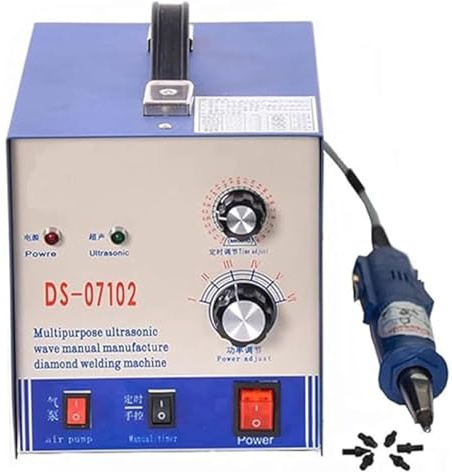 guoyjmm Ultrasonic Crystal Bling Machine, Rhinestone Setter and Applicator, Pearl Rhinestone Press Machine with 7 Different Tip Sizes, No Need Glue, for Clothing and Accessories
