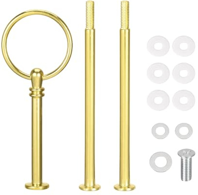 ASTRQLE 1 Set 3 Tier Metal Cake Stand Fittings for Dessert Display Platters | Smooth Polished Surface, Easy Install, Stable Weight Bearing Rods, Universal, with Washer & Screw, for Wedding Tea Party