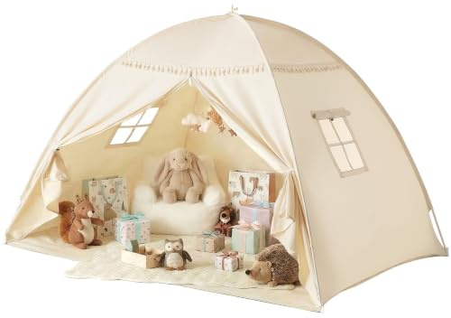 Tienda de campaña para cama para habitación infantil, tienda de campaña para niños, cama de suelo, tienda de campaña para niños, tienda de juegos para interiores, portátil y plegable, cama doble