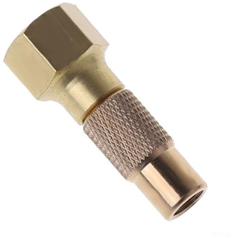 Solaughguy Connecteur de valve à visser en laiton robuste pour gonfleur et manomètre, 6,35 mm pour filetage femelle NPT, convient aux raccords standard, débit ouvert verrouillable
