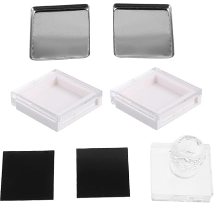 Kit 2 Pezzi Palette Ombretto Vuota Magnetica Bianca 30x30mm | Ferro e Plastica, Chiusura Rigida, Formato Quadrato Opaco, Impilabile Verticale
