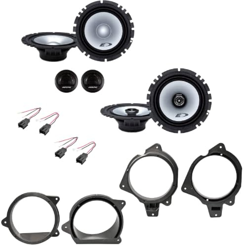 ALPINE SXE-1750S Kit 6 enceintes avant/arrière + SXE-1725S de 16,5 cm pour Peugeot 207 + 4 supports + 4 connecteurs