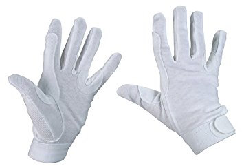 COVALLIERO Reithandschuh Baumwolle Jersey, Grösse M, weiß