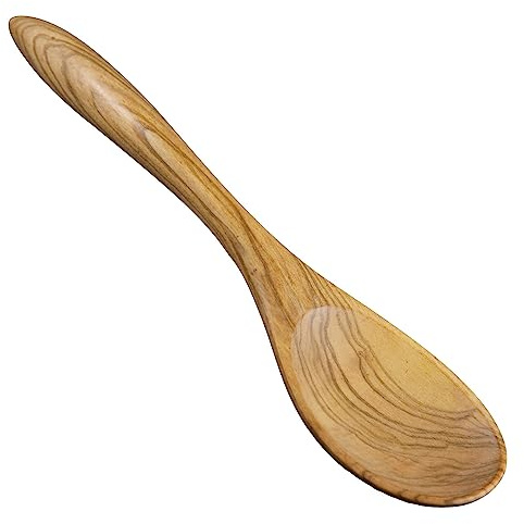 Terra - Löffel in zwei Größen Größe groß - 33 cm | Holzlöffel, für Kochen und Servieren, natürliche Maserung, strapazierfähig, hygienefreundlich, geruchsneutral