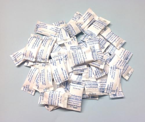 celloexpress 1g Silica Gel Pouches - Pack of 50 - Total Gel Weight 50g - Silica Gel in Tyvek Fabric Sachets (1g, 50)