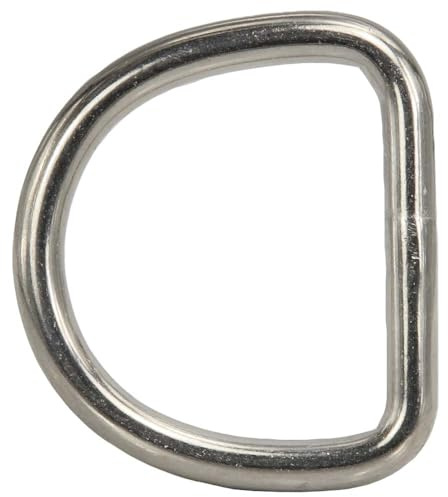 BOOTSTEILE BRAUER 5 Stück D-Ring geschweißt, poliert D= 6 x 40 mm - Edelstahl A4 - D Ringen, Halbring Edelstahl V4A (AISI 316)