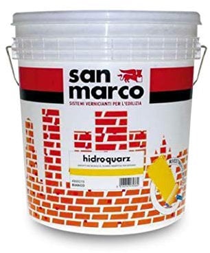 pittura murale al quarzo bianca per esterno San Marco 25 kg.Specifica per muri all'esterno o fondo per vernici decorative. Vernice al quarzo
