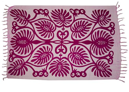 Sarong Pareo Wickelrock Wickeltuch Strandtuch Handtuch Stola Tuch Schal Badebekleidung 140x120 cm (Pink)