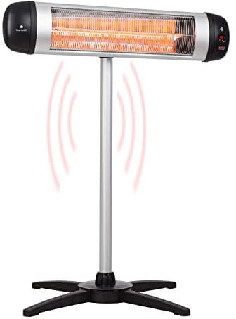 Blumfeldt Stufa Elettrica Basso Consumo, Stufa Elettrica 2500W, Termosifone Elettrico per Esterni, Termoconvettore Elettrico da Parete, Protezione IP34, Riscaldamento Infrarossi, No CO2