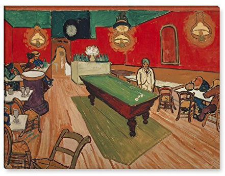 Wandkings Leinwandbilder von Vincent van Gogh - Wähle ein Motiv & Größe: Das Nachtcafé in Arles - 40 x 30 cm