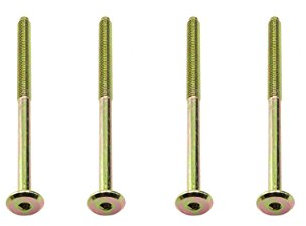 Vis de fixation M6 pour meubles, 6 mm x 120 mm, tête plate hexagonale, raccord pour meubles de lit