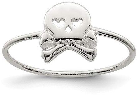 Damen-Ring mit Totenkopf-Motiv, 925er Sterlingsilber, poliert