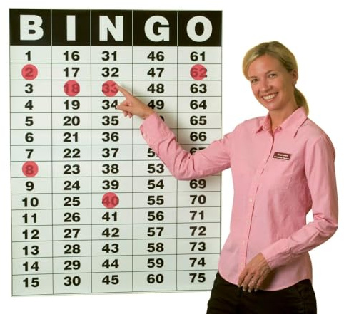 S&S Worldwide Riesiges Bingo-Masterboard-Poster (104,1 cm H x 77,5 cm B) und statische Haftchips-Set