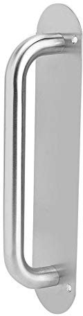 TOPINCN Door Handle Stainless Steel Pull and Push Plate Door Knob for Kitchen Restaurant Bar Business Place with Screws (Oval L)