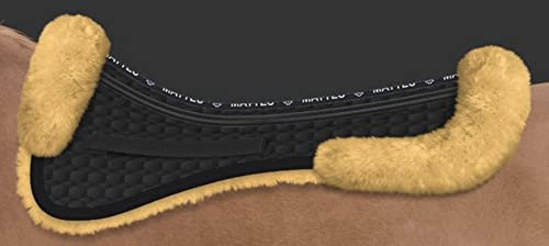 Mattes Sattelkissen VS Correction System Lammfell Fellkranz vorne&hinten schwarz, Größe:L