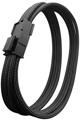 EZDIY-FAB EPS 8-polige Buchse auf CPU 8-polig (4 + 4) ATX 4-polig männlich Adapter Netzteil Konverter Verlängerungskabel für Motherboard 11,8 Zoll (30 cm) – Schwarz