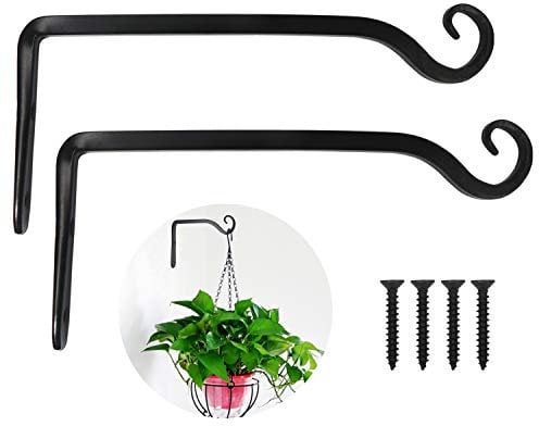 LOOGI Soporte de pared para macetas, de hierro, 25 cm, para colgar macetas, casetas de pájaros, farolillos, candelabros de pared, 2 unidades