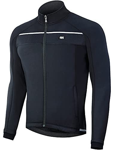 Souke Sports Fahrradjacke Herren Winter Thermo Radjacke Winddichte & wasserdichte mit Reflektierendem für Radfahren Mountainbike, Laufen, Wandern, Bergsteigen