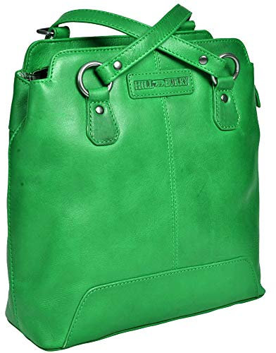 Hill Burry Leder Rucksack Damen Schulrucksack Reiserucksack Tagesrucksack Casual Backpack Daypacks Grün