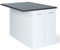 IDMarket Ilot central IVO 120 cm blanco con encimera gris antracita