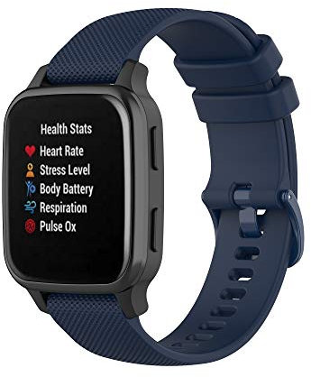 20 mm cinturini per orologio, cinturino in silicone per Garmin Venu Sq, cinturino in silicone morbido multicolore per Garmin Venu/Garmin Vivoactive 3/Vivoactive 3 Music (blu marino), silicone,