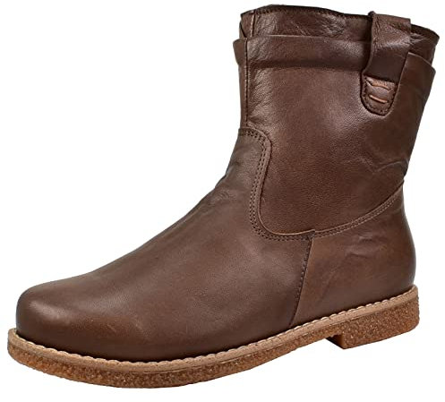 Andrea Conti Damen Stiefelette Boot besonderer Schaft Lasche flach 0342926, Größe:38 EU, Farbe:Braun