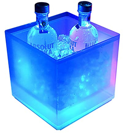 Cubitera LED de 3,5 l, para fiestas, hogar, bar, club, festival, fiesta, enfriador de champán, para vino, bebidas, cerveza, bebidas.