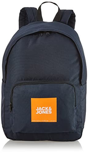 Jack & Jones Men's JACBACK to School Backpack Rucksack, Navy Blazer/Detail:Exuberance Logo